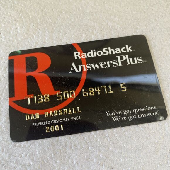 Radio Shack AnswersPlus Charge Card Great Condition Defunct Company - Picture 1 of 2